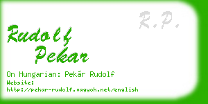 rudolf pekar business card